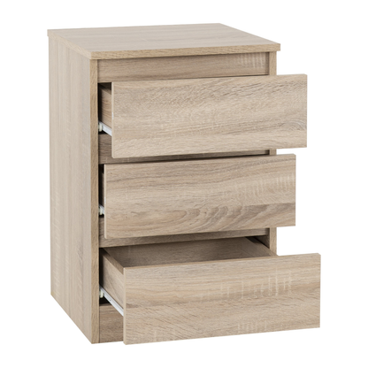 Malvern 3 Drawer Bedside x2 – Sonoma Oak Effect Storage