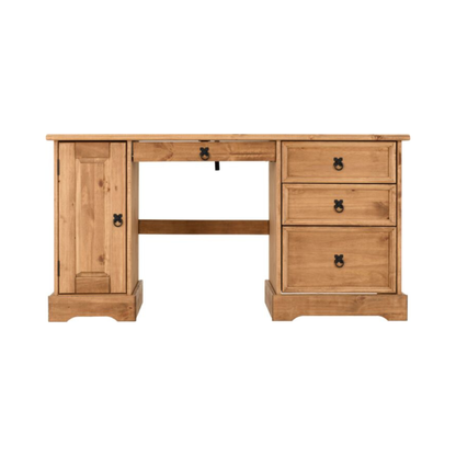 Corona Computer Desk - Distressed Waxed Pine
