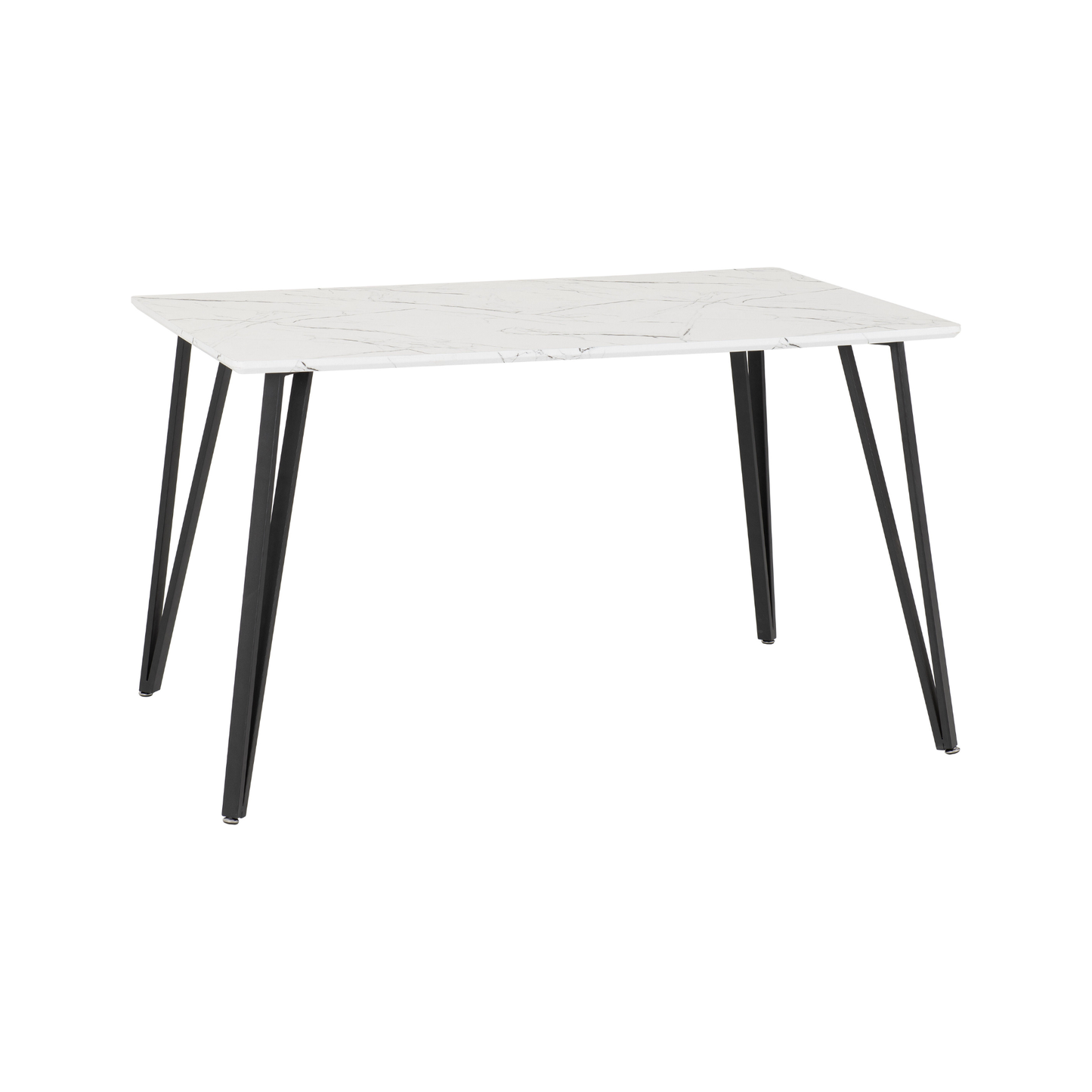 Marlow & Lukas Dining Set – White Marble & Sapphire Blue Velvet