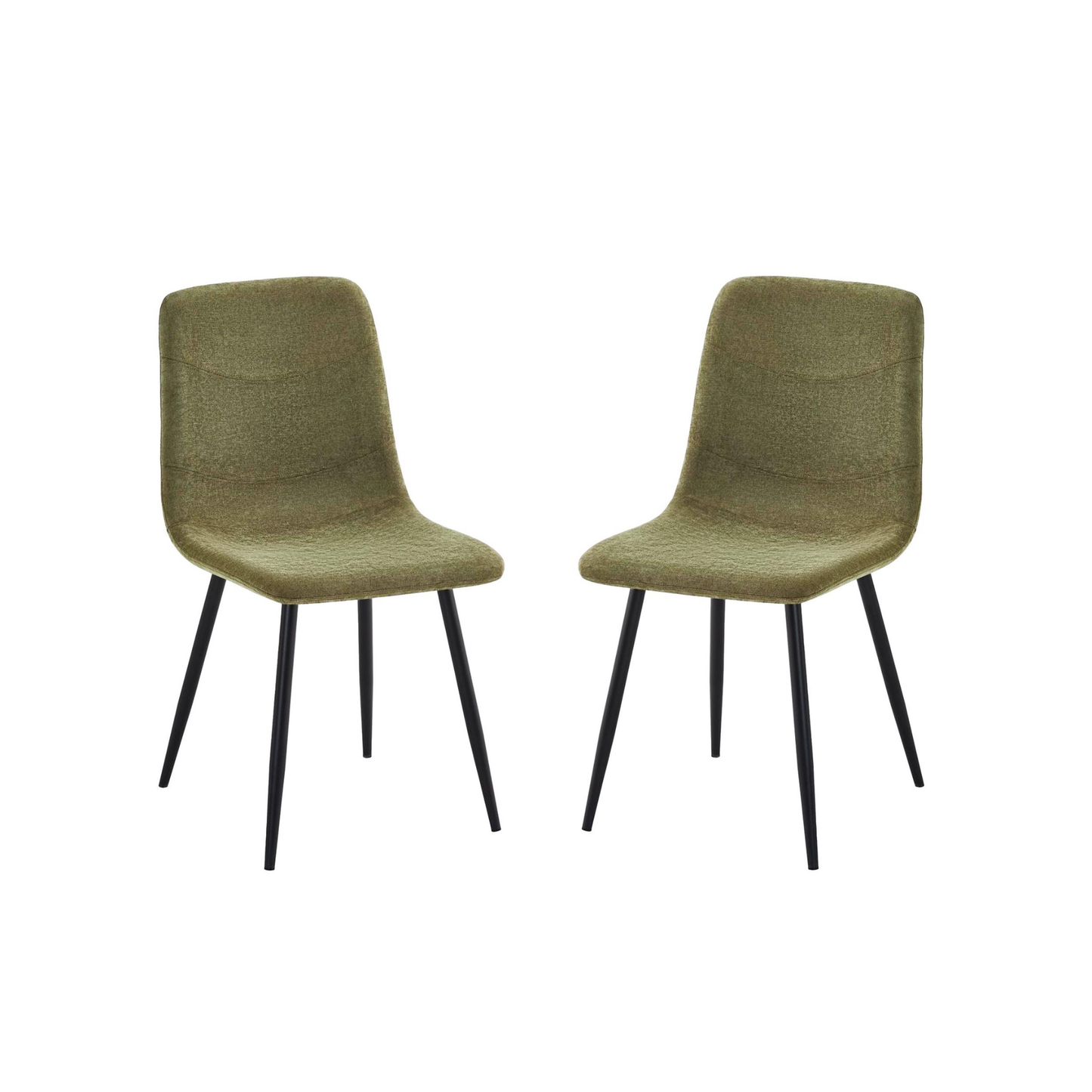 Evie Pack of 2 Light Green Fabric Dining Chairs