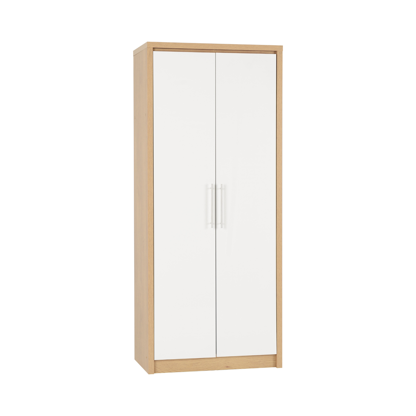 Seville Bedroom Set - White Gloss/Light Oak Effect Veneer