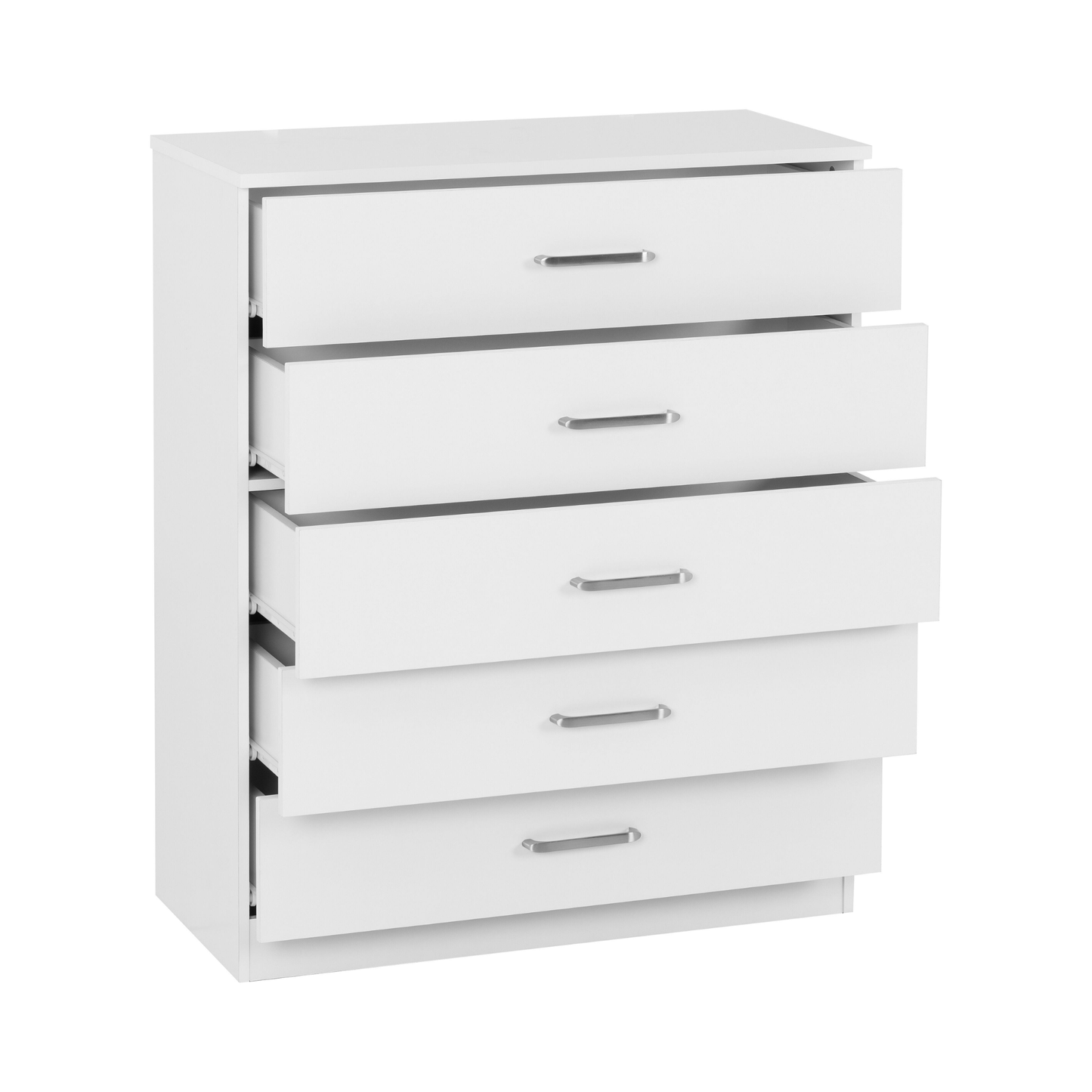 Dakota 5 Drawer Chest – White, Tall Bedroom Storage