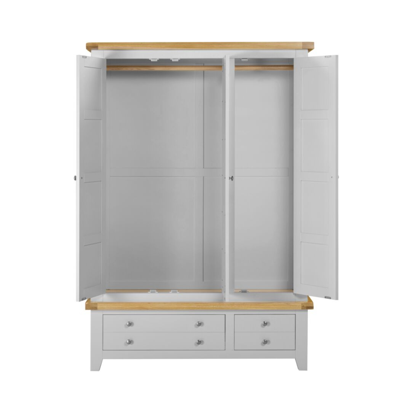 Windsor 3 Door 2 Drawer Wardrobe – Pebble Grey/Oak