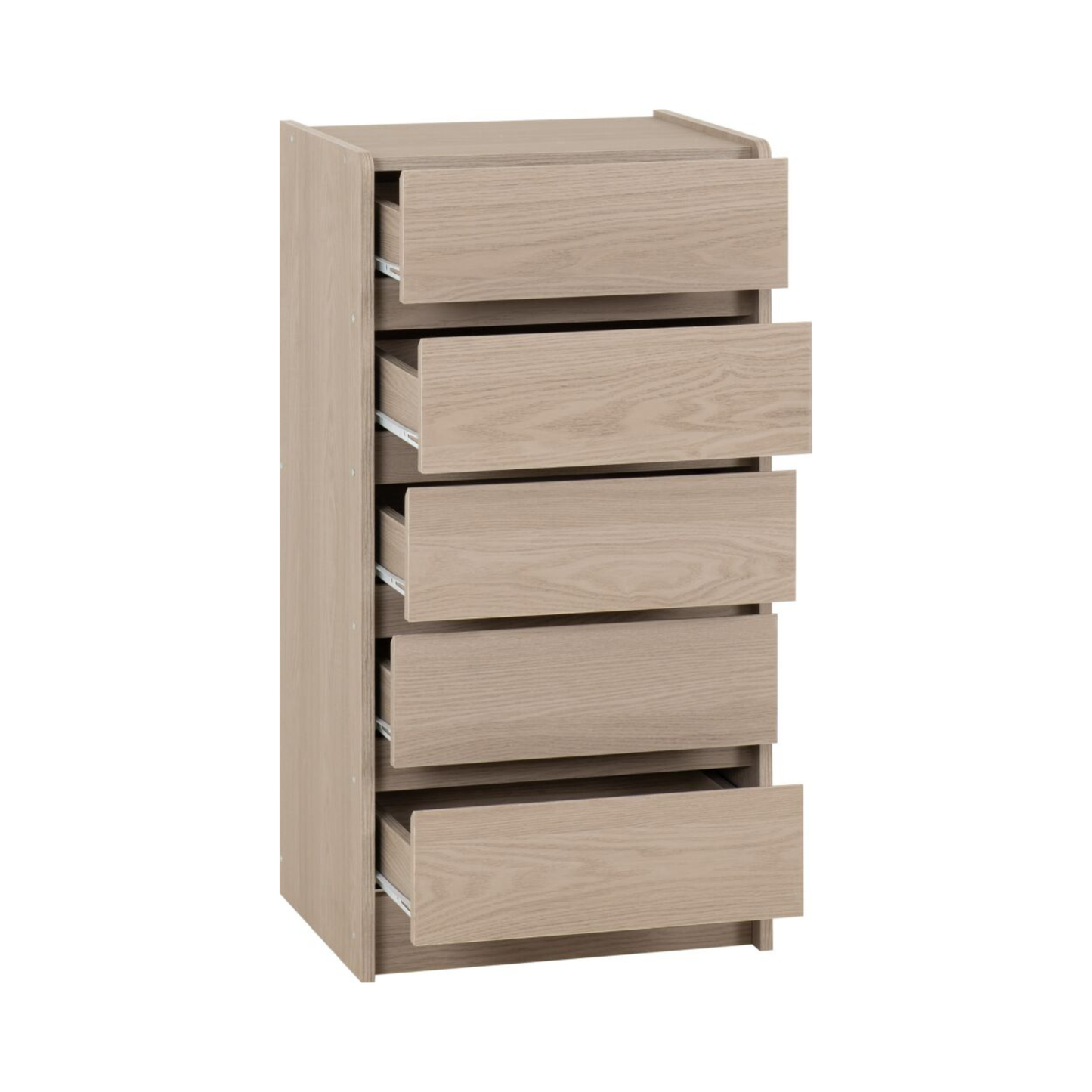 Paris 5 Drawer Chest - Smoked Ash Effect