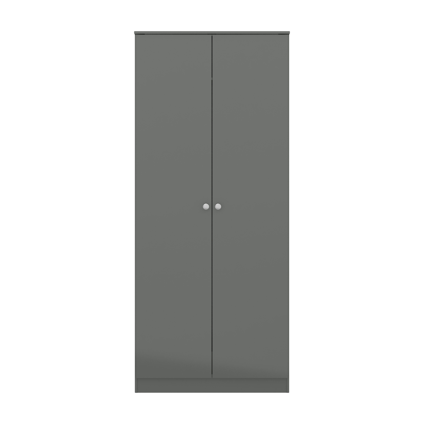Denver 2 Door Wardrobe Bedroom Set Grey Gloss