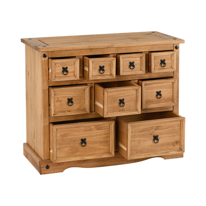 Corona Merchant Chest – Distressed Waxed Pine, Multi-Drawer Storage