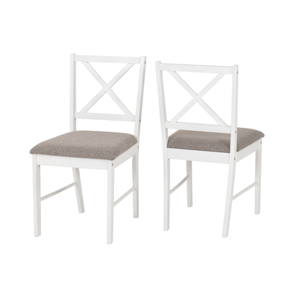 Balfour 1+4 Dining Set - White, Oak Effect & Grey Fabric