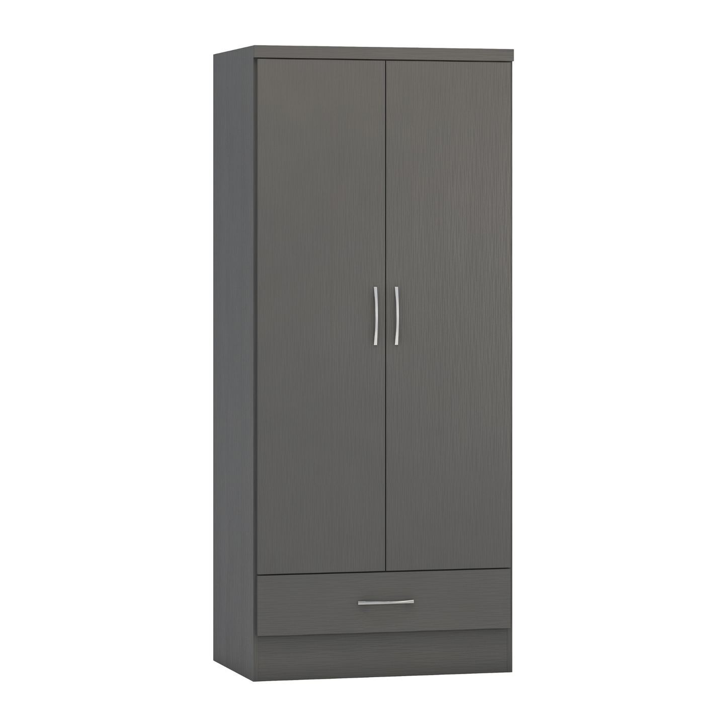 Nevada 2 Door 1 Drawer Wardrobe Bedroom Set 3D Effect Grey