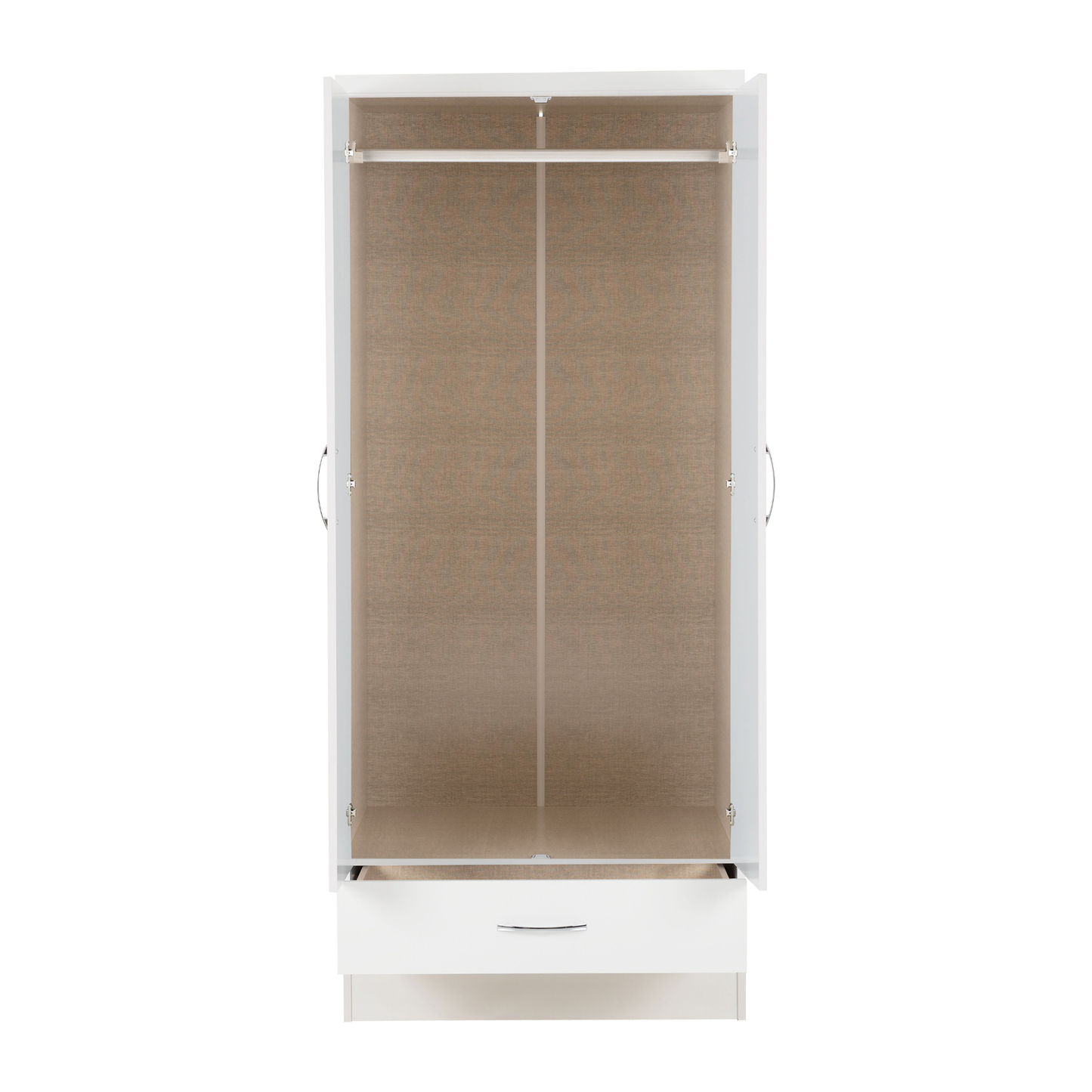 Nevada Mirrored 2 Door Wardrobe - White Gloss