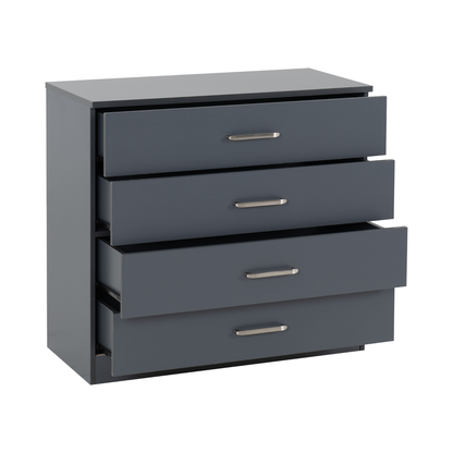 Dakota 4 Drawer Chest – Dark Grey, Stylish Bedroom Storage