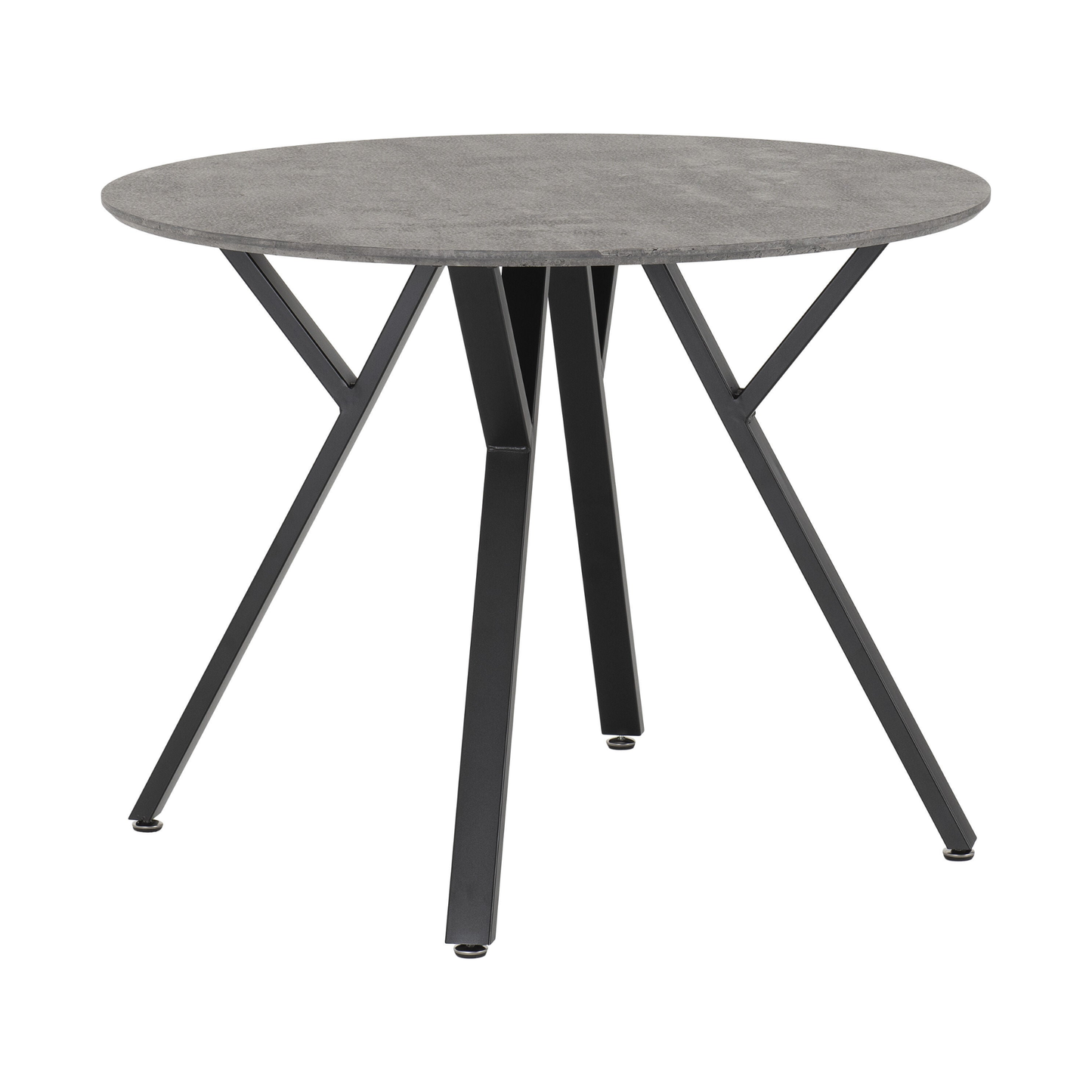 Athens Round Dining Set with 4 Lukas Chairs - Concrete & Grey Velvet