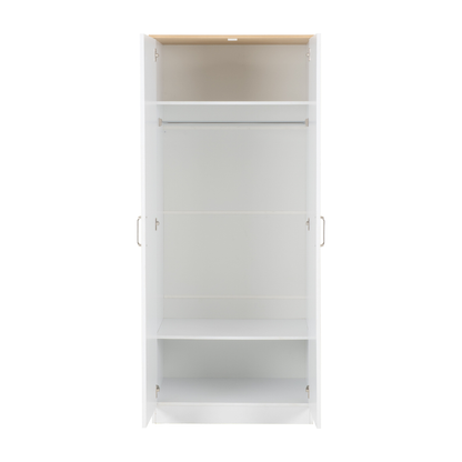 Portland 2 Door Wardrobe - White/Oak Effect
