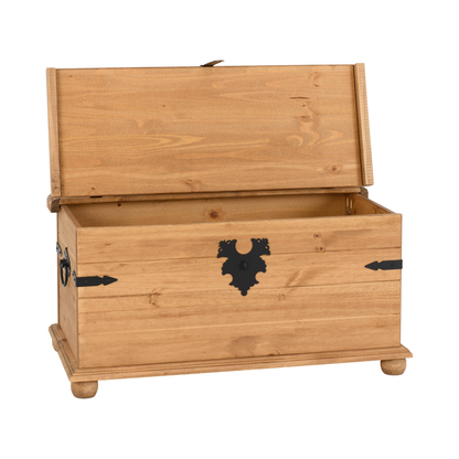 Corona Single Storage Chest – Distressed Waxed Pine, Versatile Storage