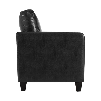 Tempo Two Seater Sofa - Black Faux Leather