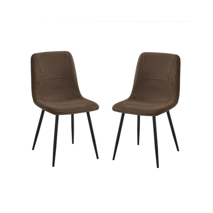 Nova Cream Square Dining Set with 2 Esme Dark Brown Chairs