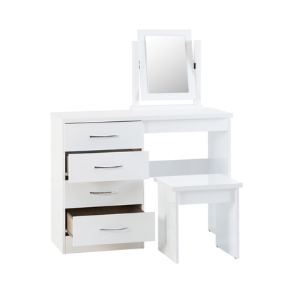 Nevada Dressing Table Set - White Gloss
