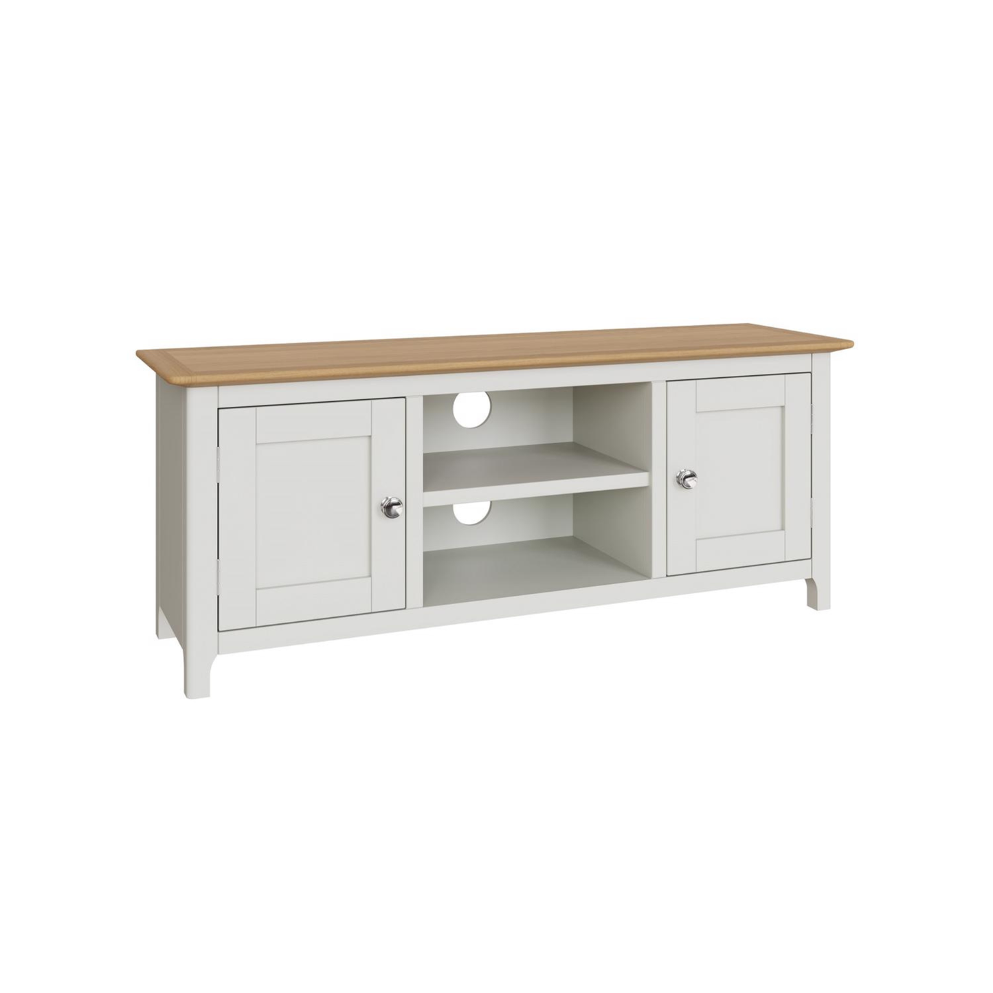 Taberno Oak 2 Door TV Unit in Linen White