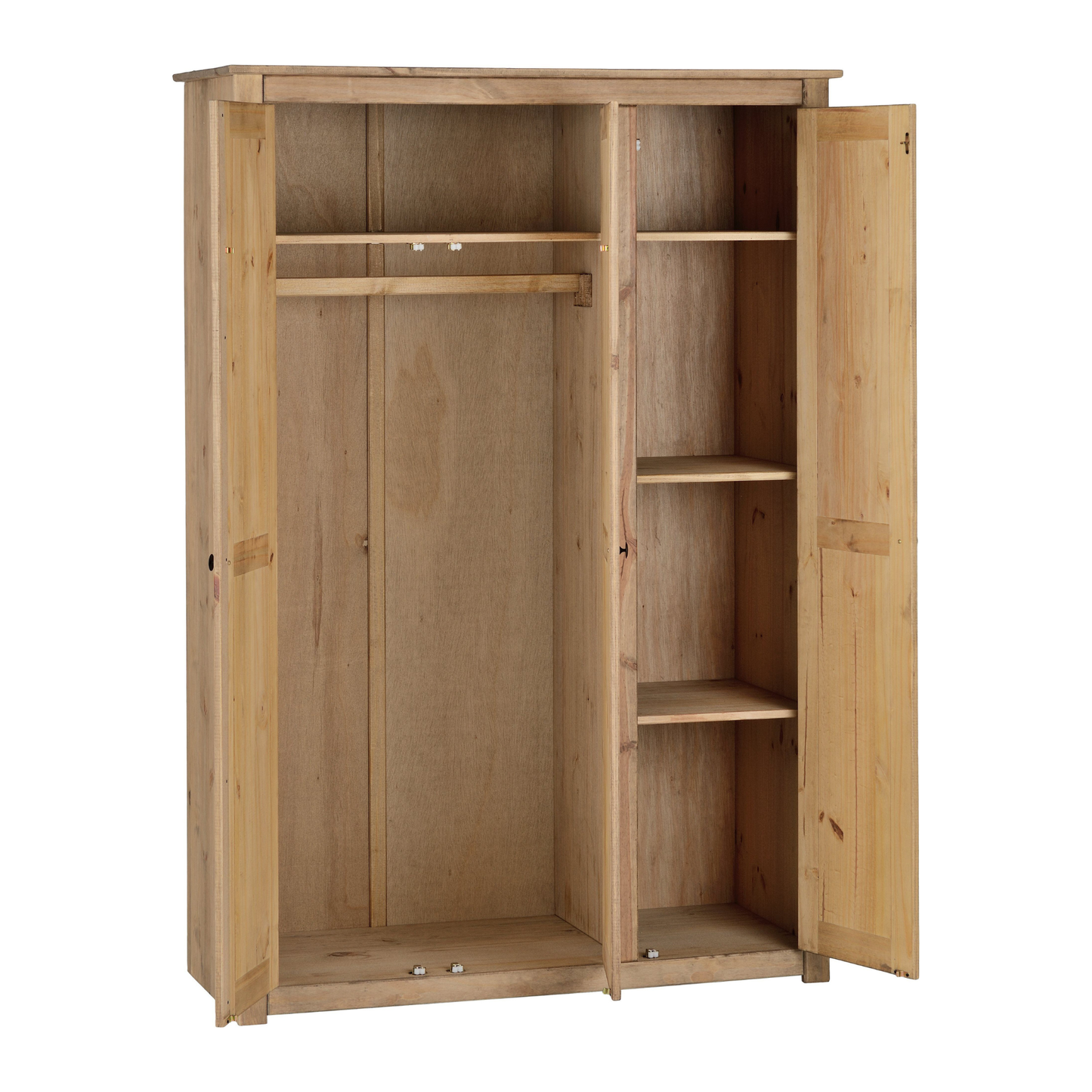 Panama 3 Door Wardrobe - Natural Wax Finish