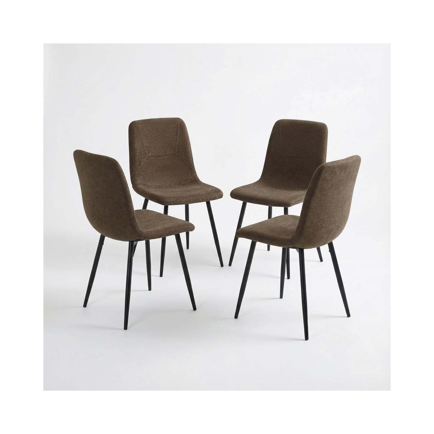 Nova Cream Square Dining Set with 4 Esme Dark Brown Chairs