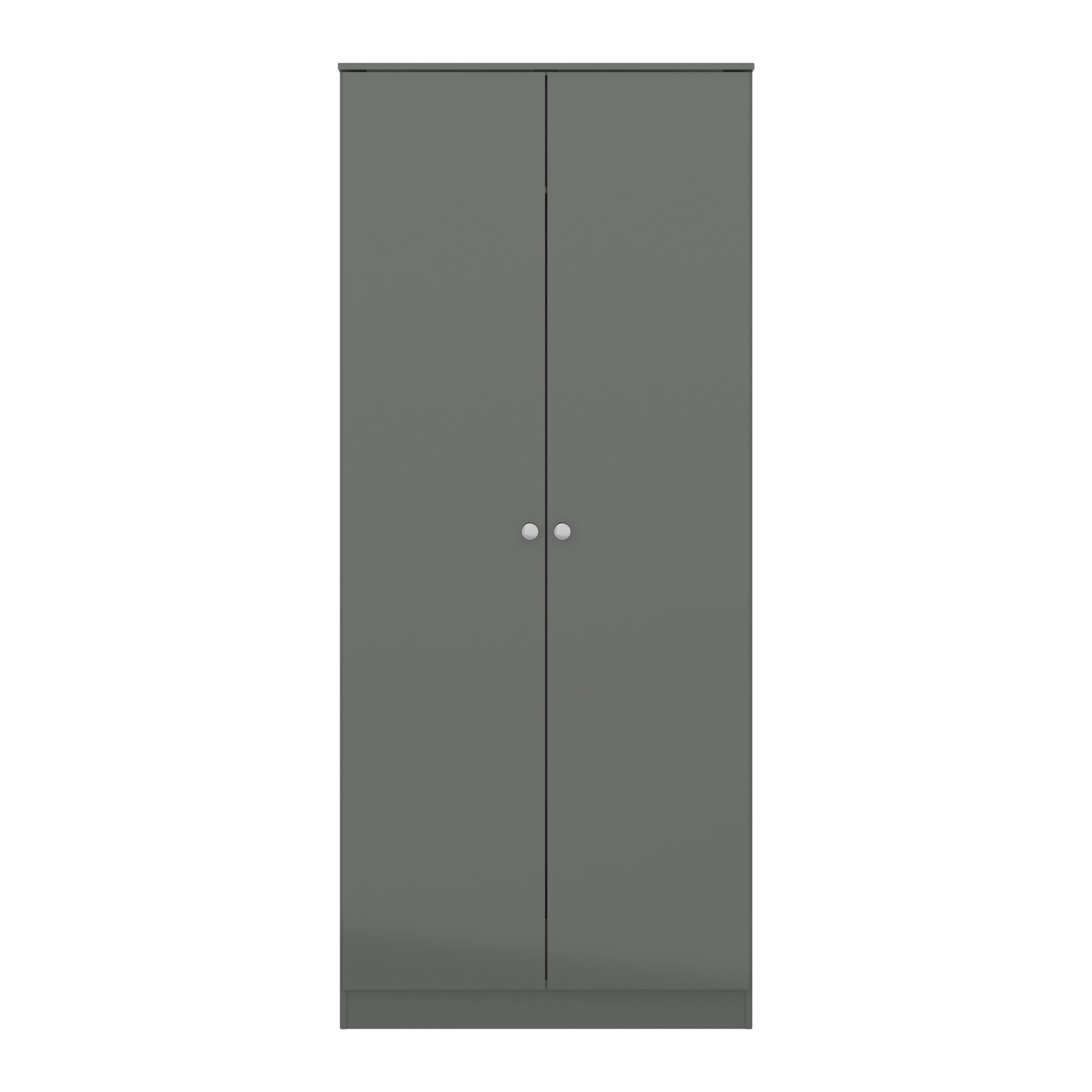 Denver Trio Set Grey Gloss Wardrobe Chest & Bedside
