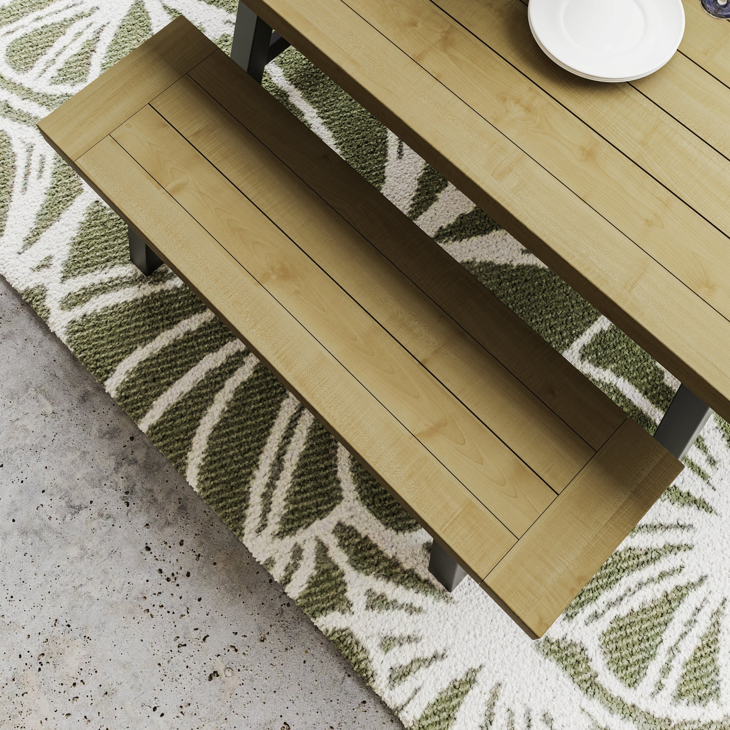 Lowry Small Dining Bench Driftwood Lacquered Solid Reclaimed Pine