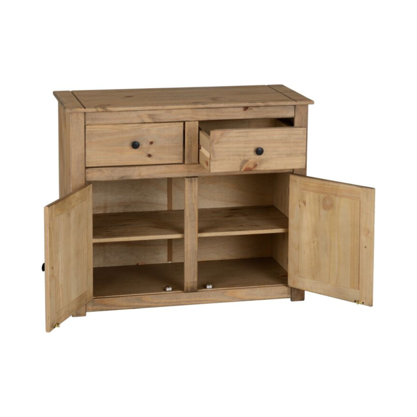 Panama 2 Door 2 Drawer Sideboard – Natural Wax Finish