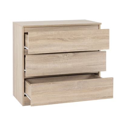 Malvern 3 Drawer Chest – Sonoma Oak Effect, Stylish Bedroom Storage