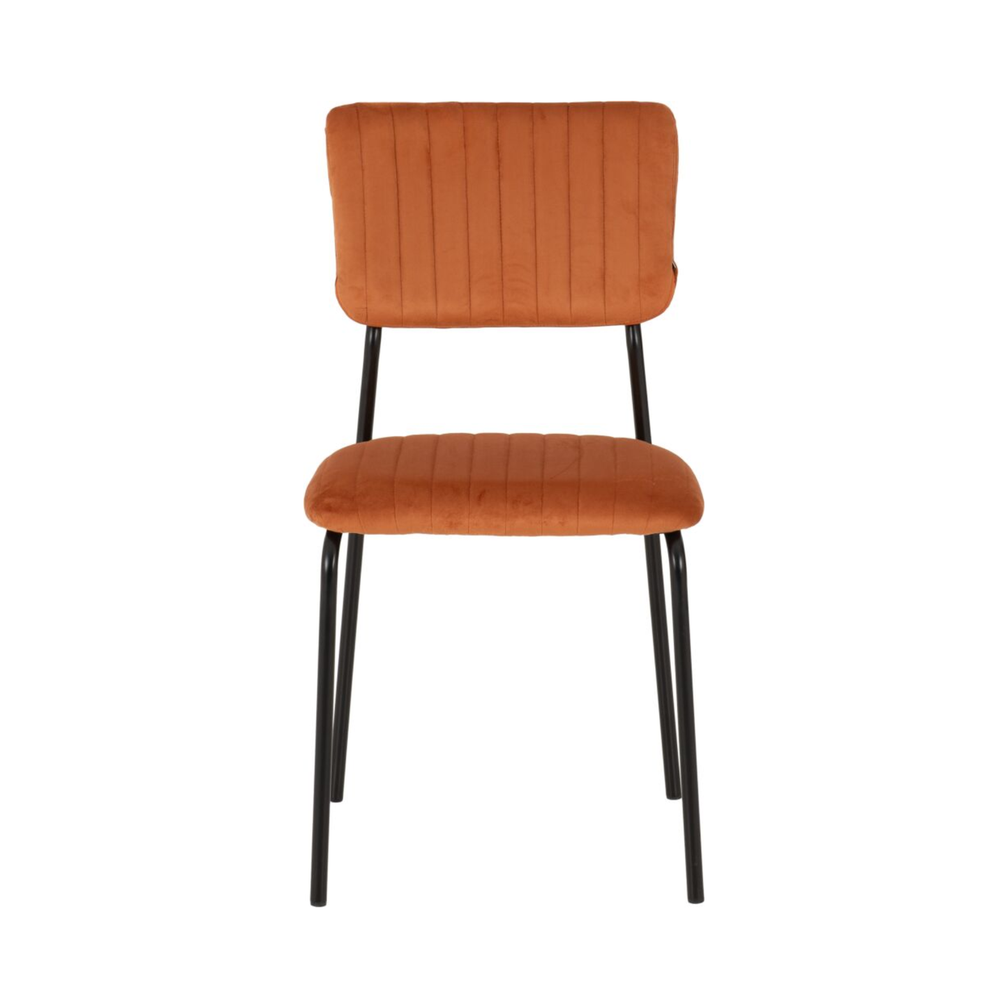 Sheldon Dining Chair Set - Burnt Orange Velvet Fabric (Pack of 4)