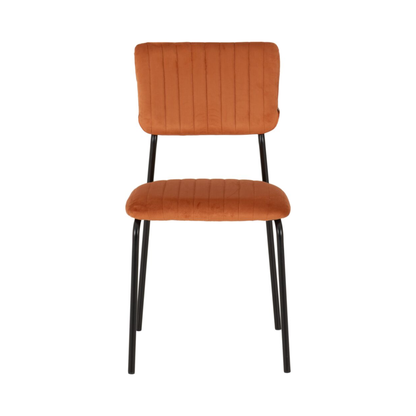 Sheldon Dining Chair Set - Burnt Orange Velvet Fabric (Pack of 4)
