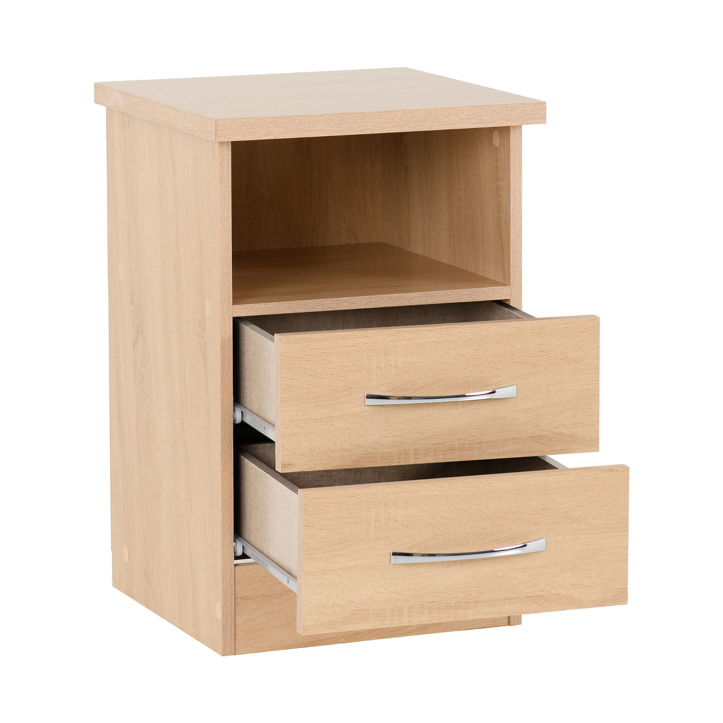 Nevada 2 Drawer Bedside – Sonoma Oak Effect Storage
