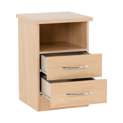 Nevada 2 Drawer Bedside – Sonoma Oak Effect Storage