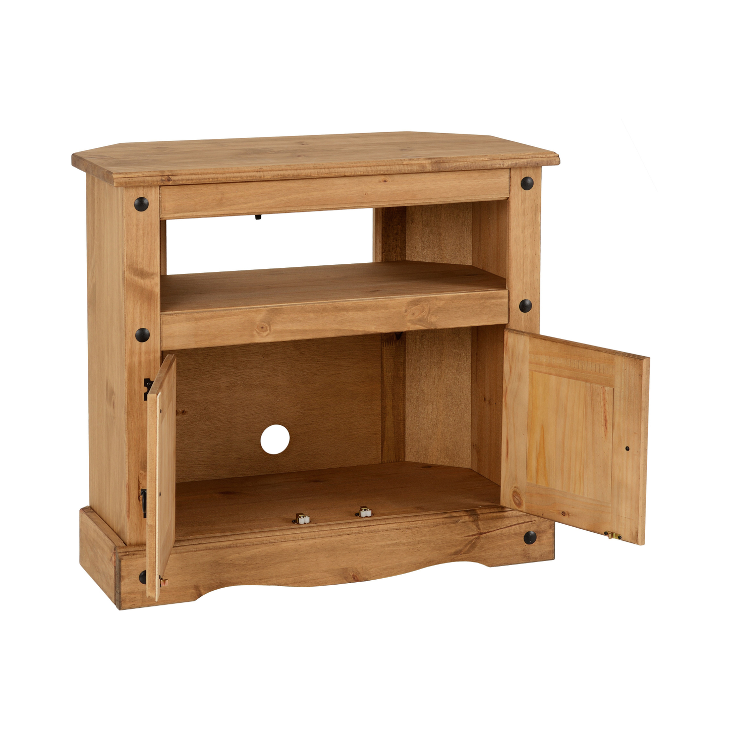 Corona Corner TV Cabinet - Distressed Waxed Pine