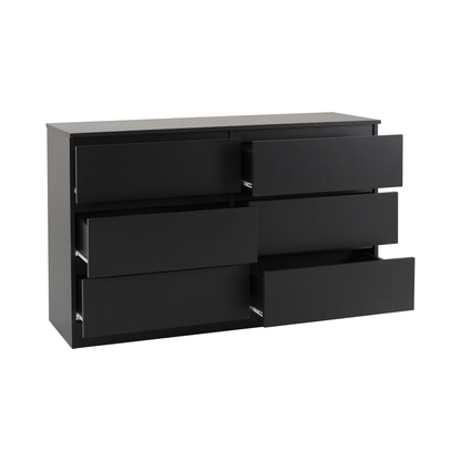 Malvern 6 Drawer Chest - Black