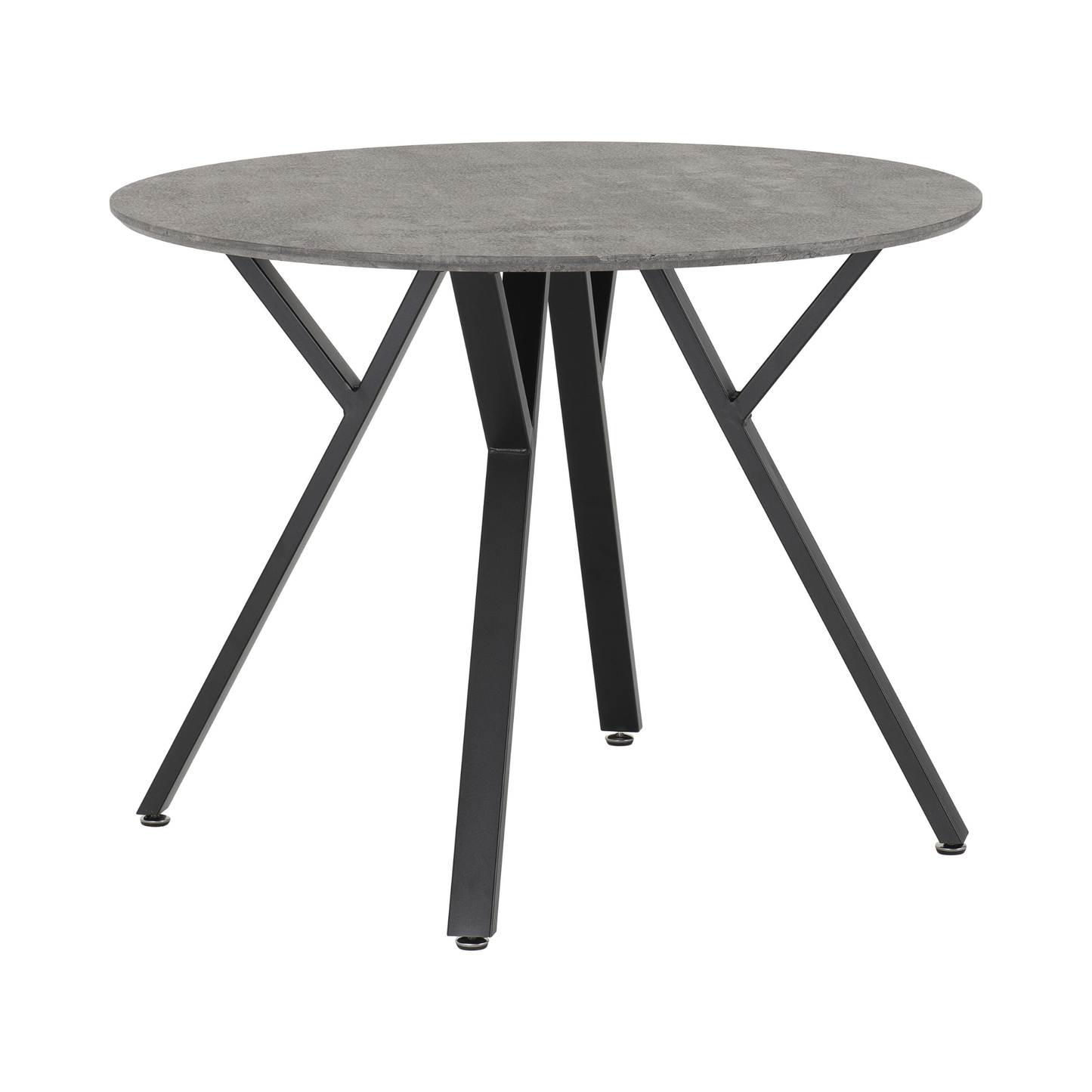 Athens Round Dining Set with 4 Avery Chairs - Concrete & Emerald Velvet