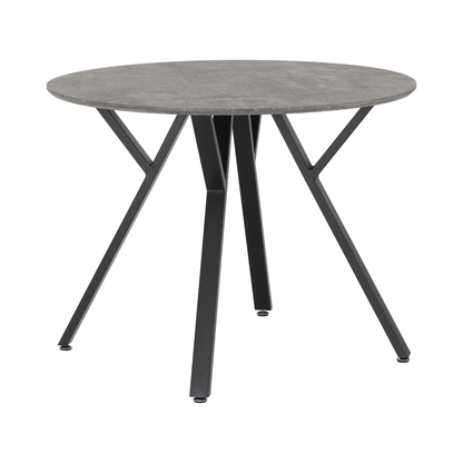 Athens Round Dining Set with 4 Avery Chairs - Concrete & Emerald Velvet