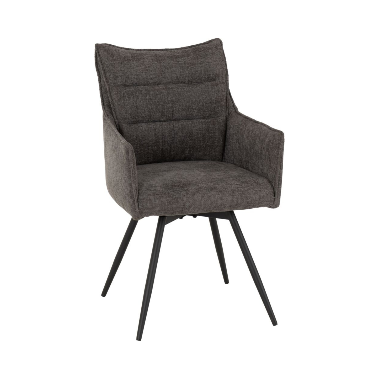 Lewis Carver Swivel Dining Chair - Grey Fabric (Set of 2)