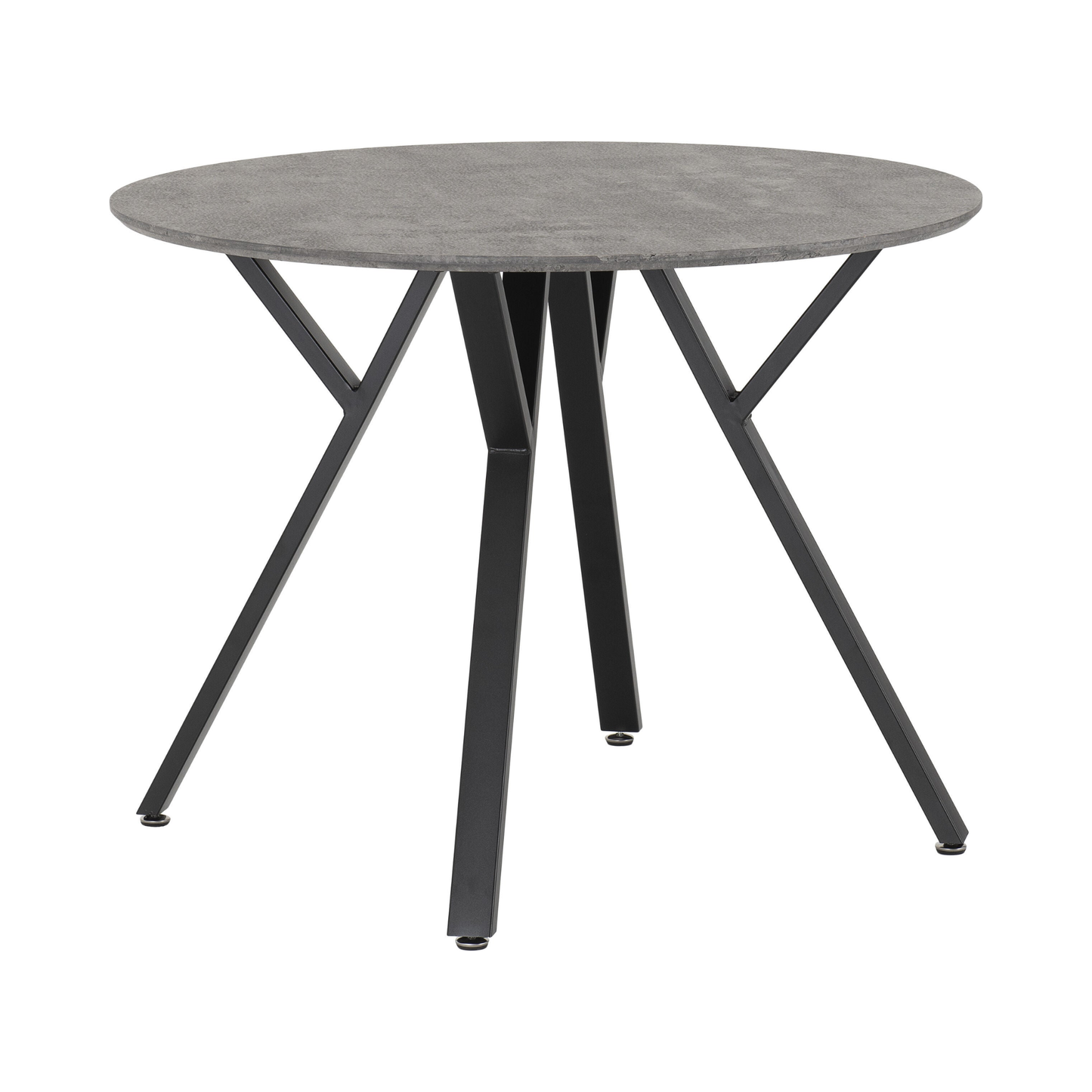 Athens Round Dining Set with 4 Lukas Chairs - Concrete & Emerald Velvet