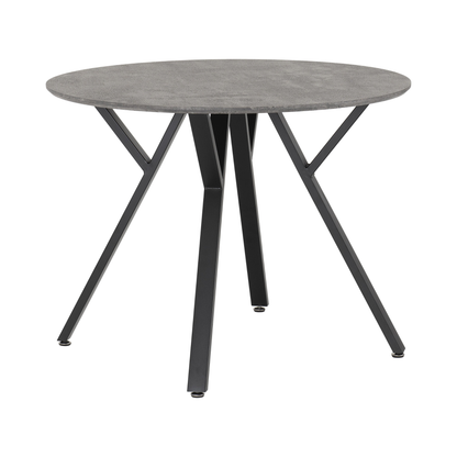 Athens Round Dining Set with 4 Lukas Chairs - Concrete & Emerald Velvet