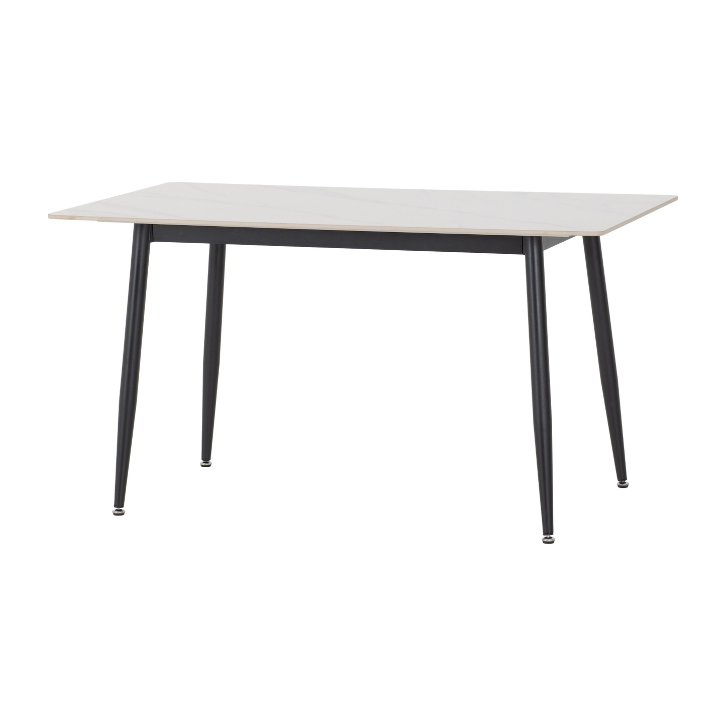 Fenton Dining Set with 4 Chairs - White & Dark Grey Suede Fabric