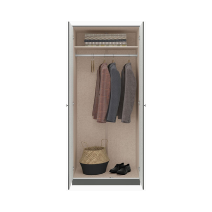Denver 2 Door Wardrobe – Grey Gloss