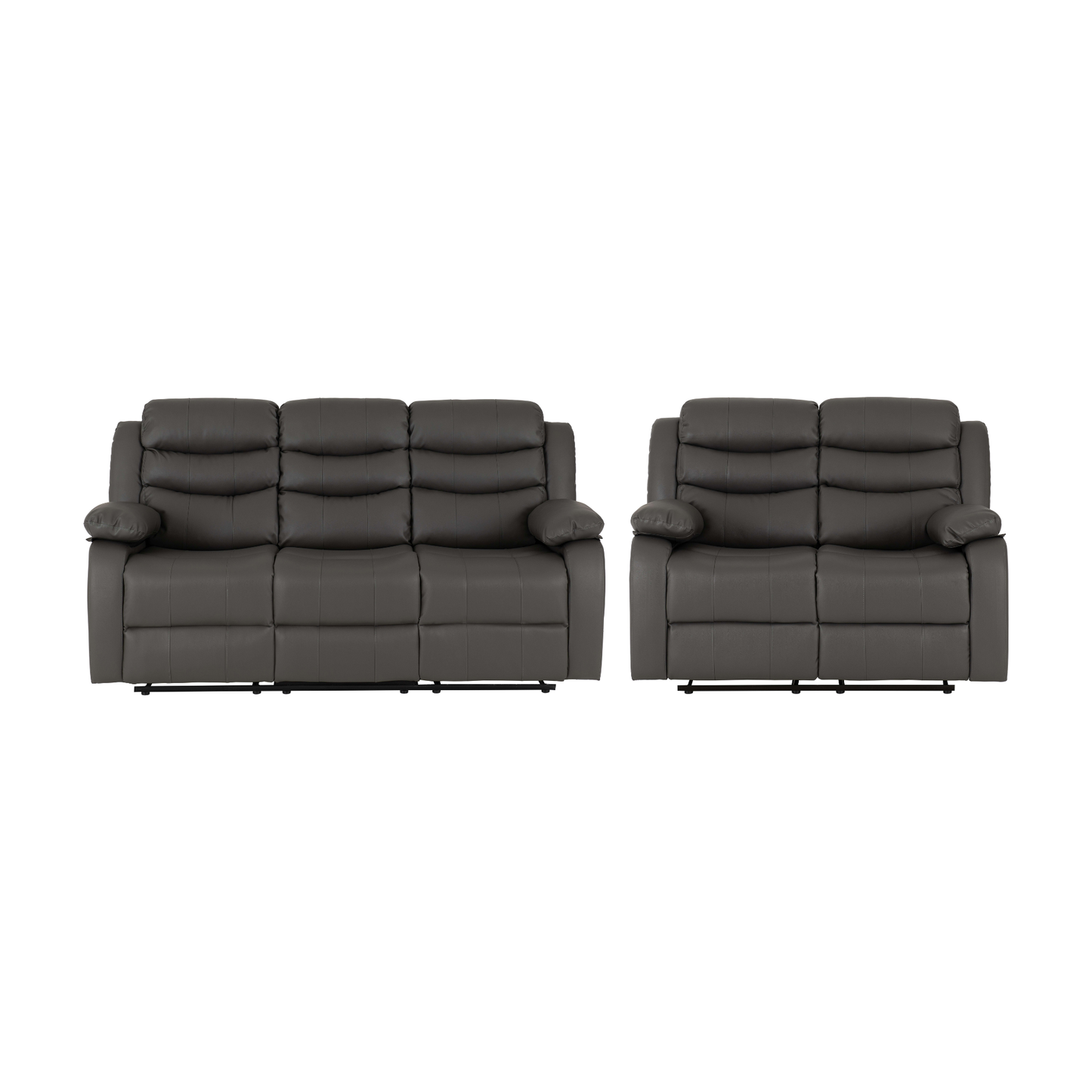 Roma 3+2 Recliner Suite - Grey Faux Leather