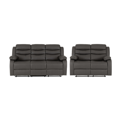 Roma 3+2 Recliner Suite - Grey Faux Leather