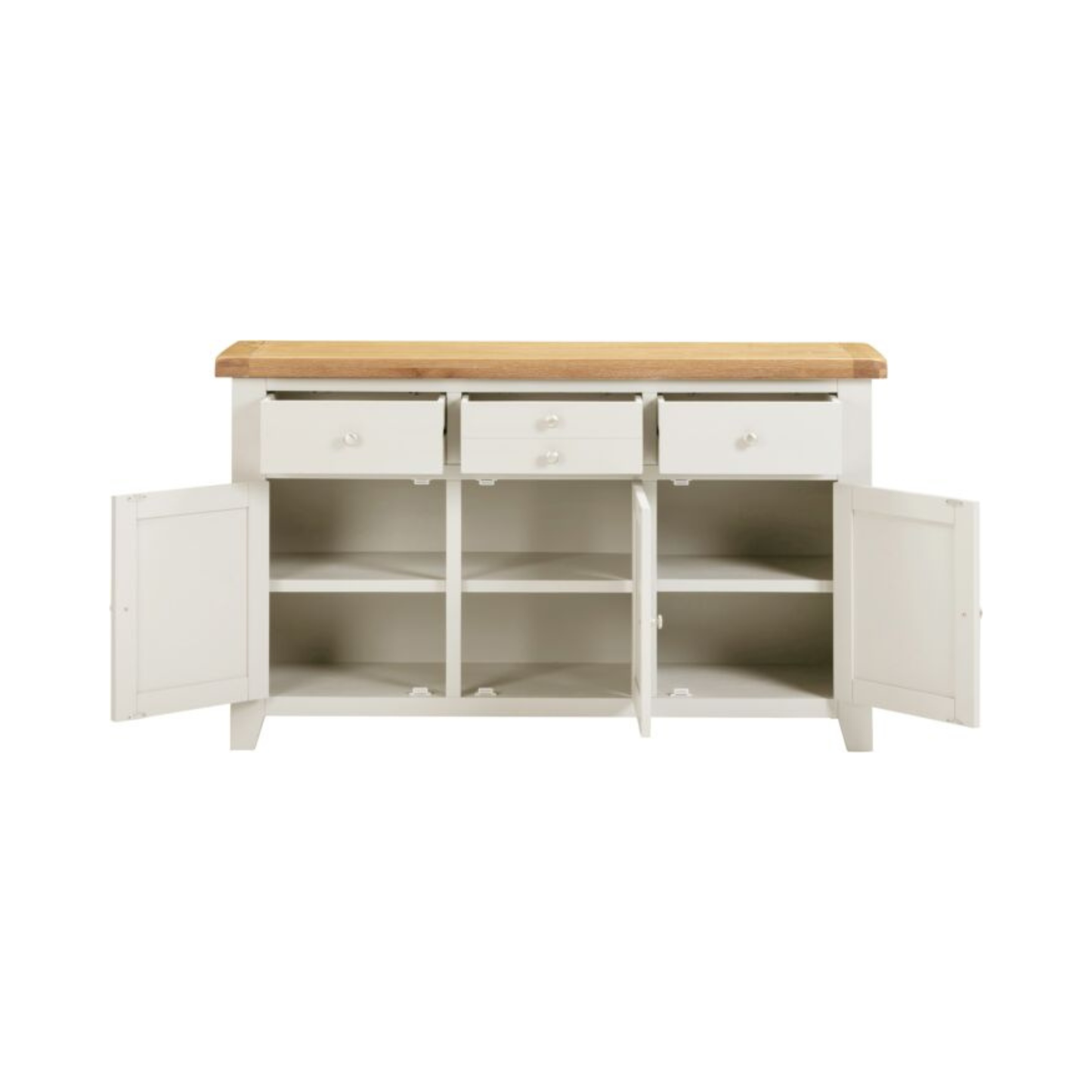 Windsor 3 Door 3 Drawer Sideboard – Ivory/Oak