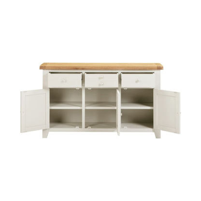 Windsor 3 Door 3 Drawer Sideboard – Ivory/Oak