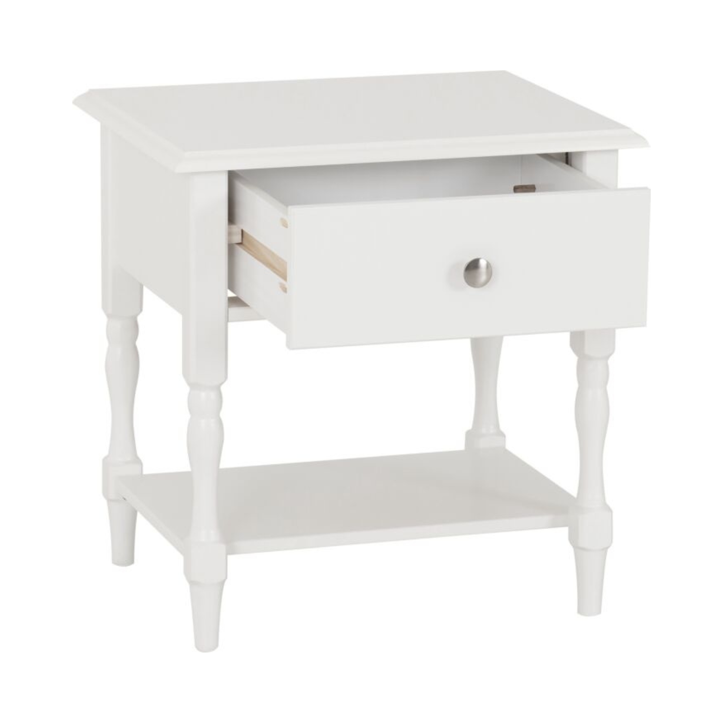 Stratford 1 Drawer Side Table – White Wooden Bedside Table