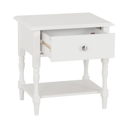 Stratford 1 Drawer Side Table – White Wooden Bedside Table