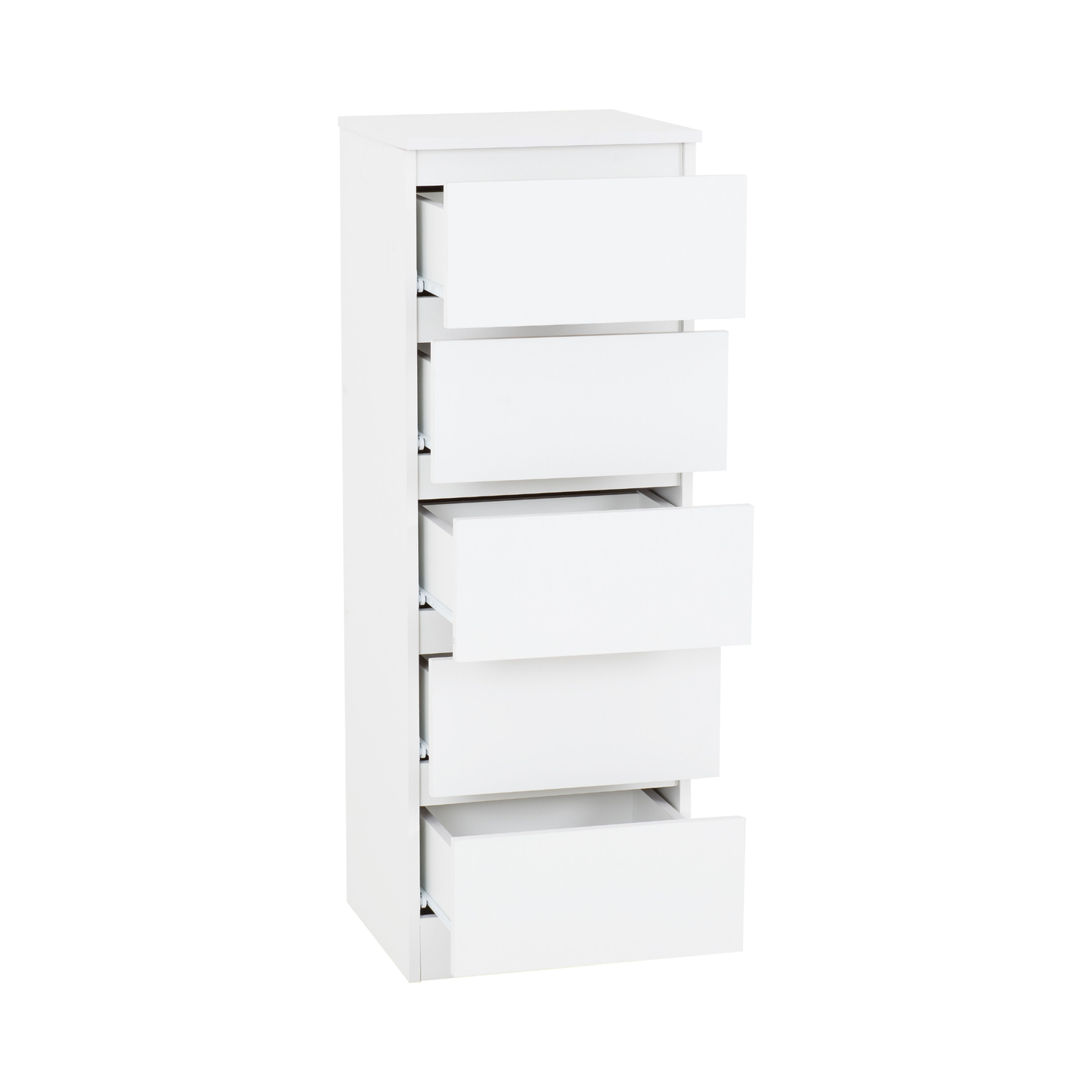 Malvern 5 Drawer Narrow Chest - White