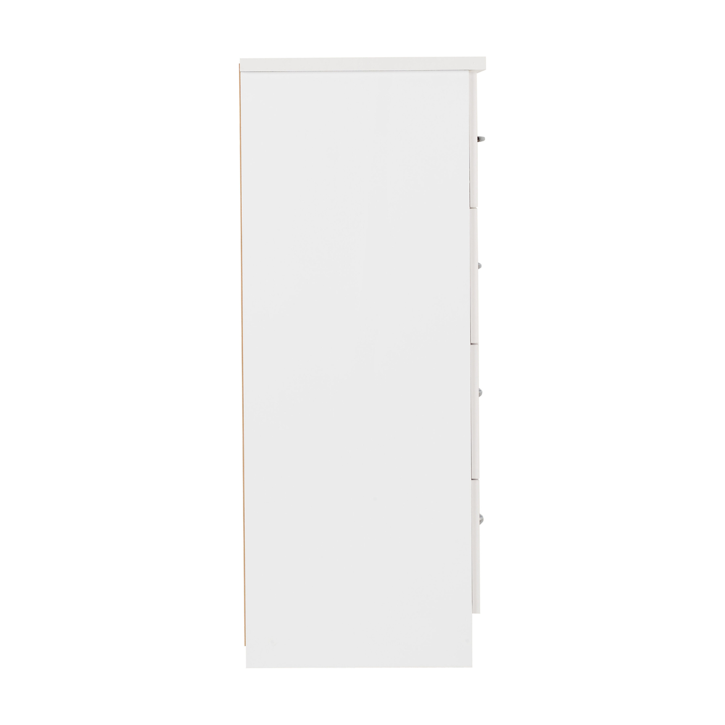 Nevada 5 Drawer Low Wardrobe - White Gloss