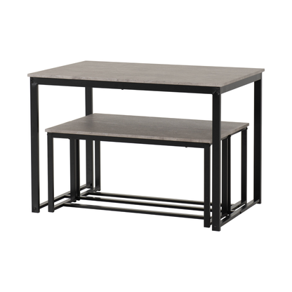Lincoln 1+2 Dining Bench Set - Sonoma Oak/Black