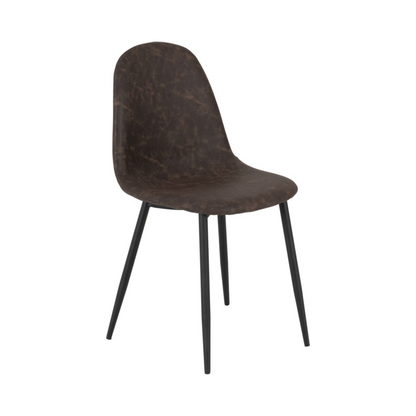 Athens Dining Chair (Set of 2) – Brown Faux Leather